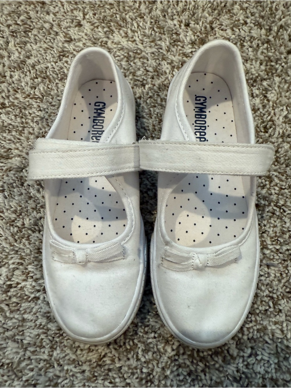 Gymboree White Girls' Mary Jane Canvas Strap Shoes